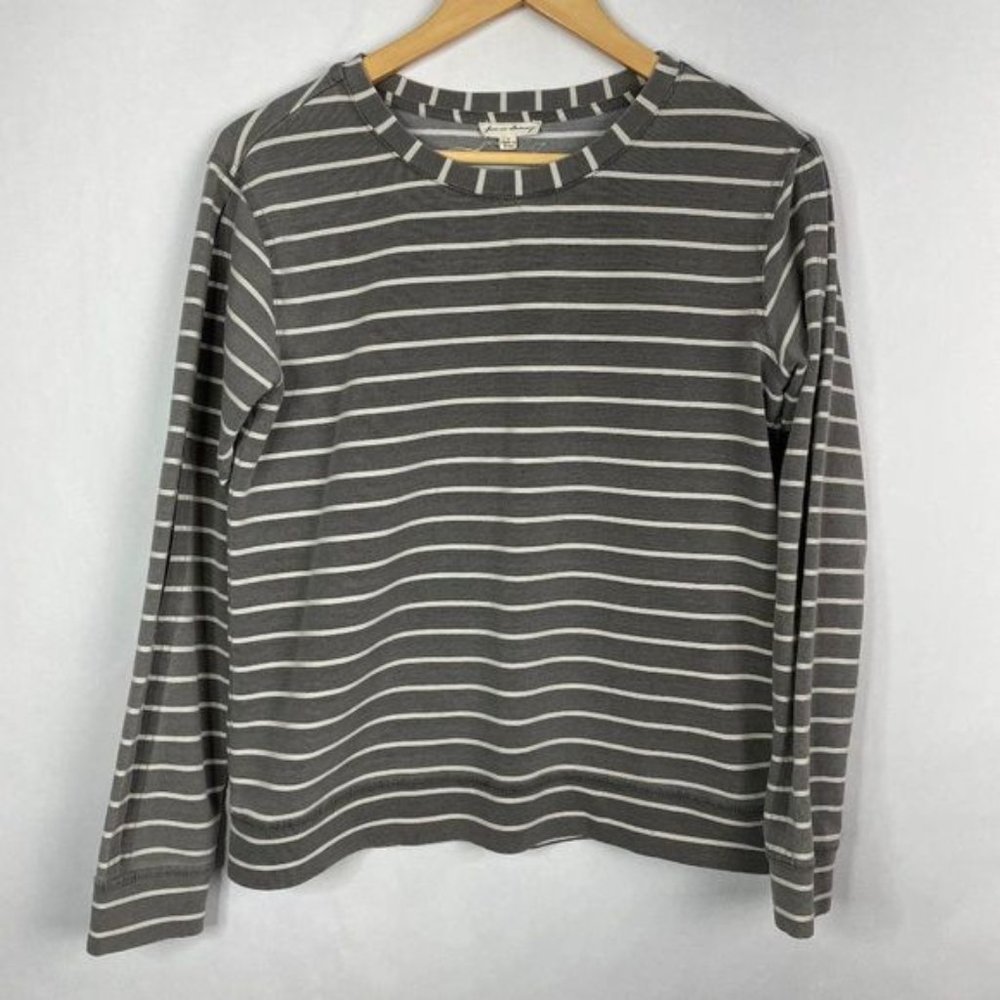 Jane And?Delancey  Anthropologie? Grey White Stripe  Open Long Sleeve